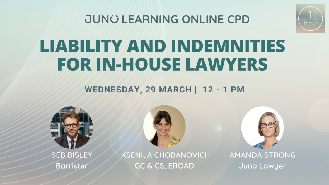 Juno Learning: Liability and indemnities for In-house Lawyers summary