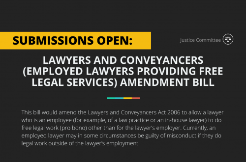 Lawyers and Conveyancers (Employed Lawyers Providing Free Legal Services) Amendment Bill