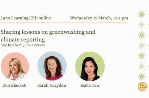 Juno Learning summary greenwashing and climate reporting