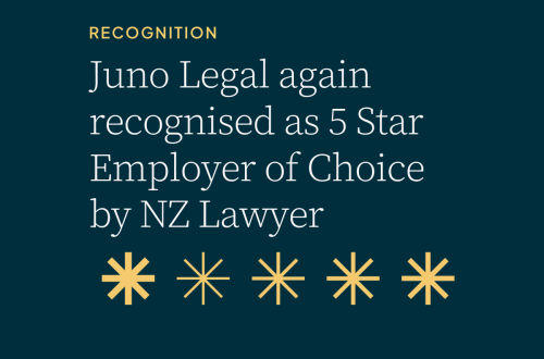 Juno Legal again recognised as Employer of Choice by NZ Lawyer